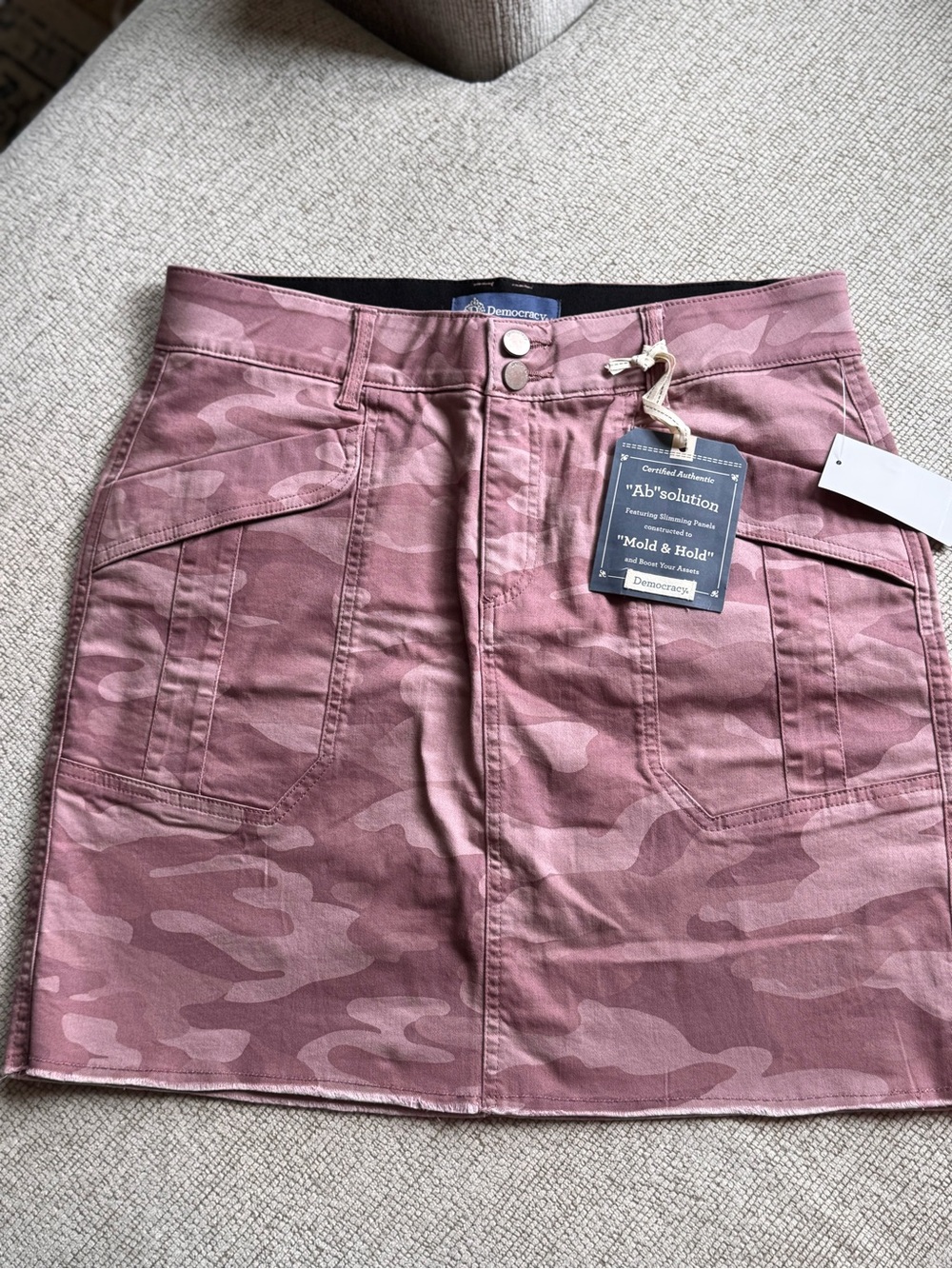Democracy Mauve Pink Camo Utility Mini Skirt
